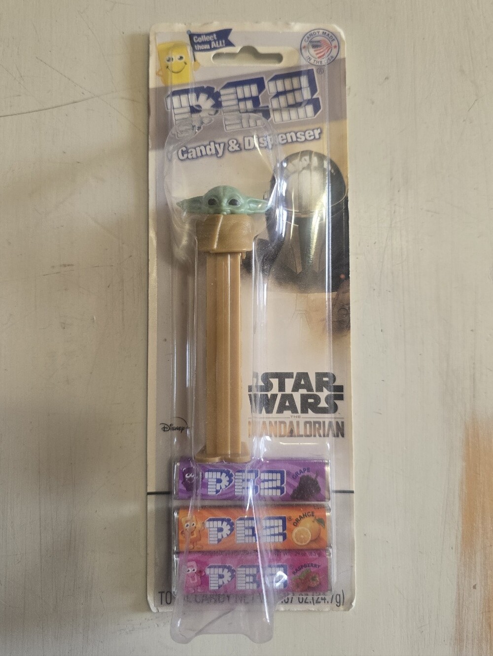 Star Wars Mandalorian The Child Grogu Baby Yoda PEZ Dispenser with 3 Candy